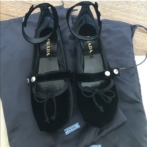 Prada snaps ballet velvet shoes